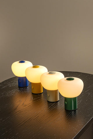 GUSTAV - Oplaadbare Tafellamp - Accu/Batterij - Ø 8 cm - LED Dimb. - 1x0,8W 2700K - Geel | Essential