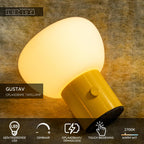 GUSTAV - Oplaadbare Tafellamp - Accu/Batterij - Ø 8 cm - LED Dimb. - 1x0,8W 2700K - Geel | Essential