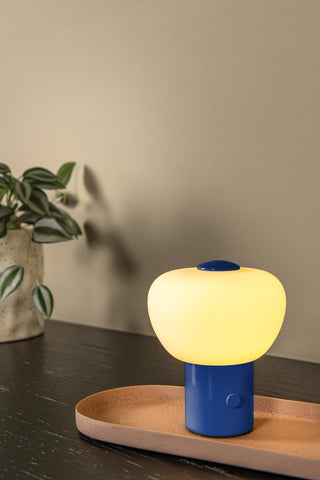 GUSTAV - Lampe de table rechargeable - Batterie/Pile - Ø 8 cm - LED Var. - 1x0,8W 2700K - Bleu | Essential