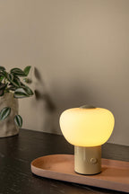 GUSTAV - Oplaadbare Tafellamp - Accu/Batterij - Ø 8 cm - LED Dimb. - 1x0,8W 2700K - Beige | Essential