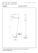 MILNE - Leeslamp - LED Dimb. - 1x8W 2700K - Zwart