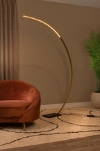 CURVE - Booglamp - LED Dimb. - 1x15W 2700K - Mat Goud / Messing