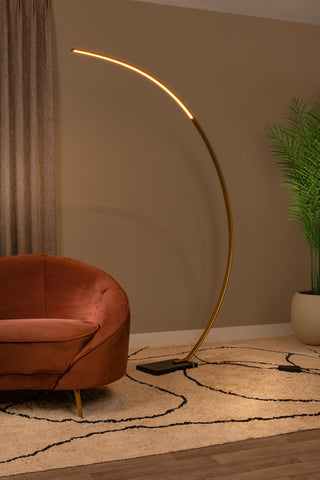 CURVE - Booglamp - LED Dimb. - 1x15W 2700K - Mat Goud / Messing