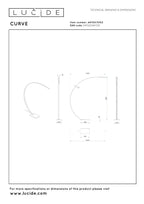 CURVE - Booglamp - LED Dimb. - 1x15W 2700K - Mat Goud / Messing
