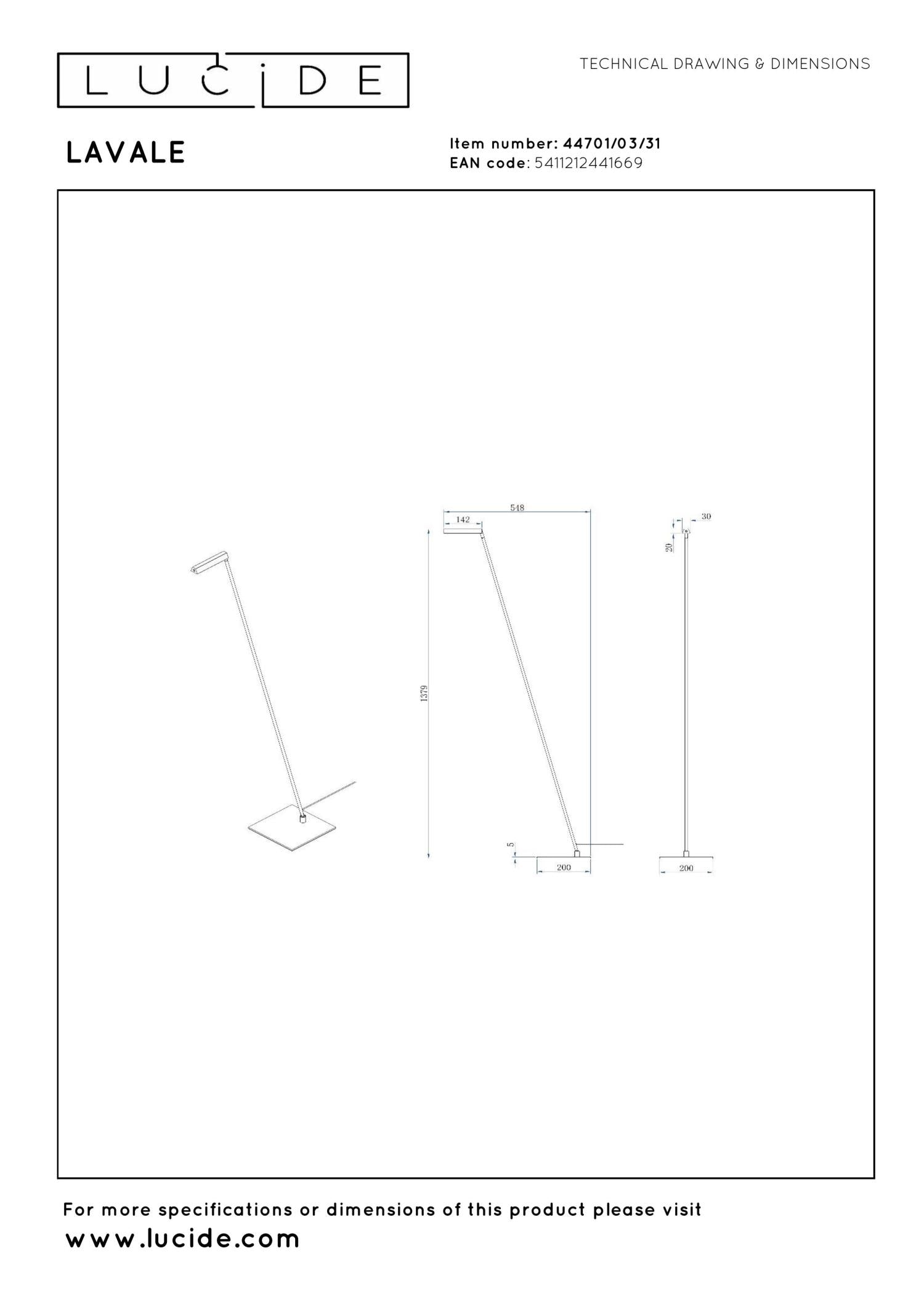 LAVALE - Reading lamp - LED Dimmable - 1x3W 2700K - White