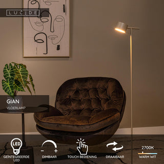 GIAN - Floor lamp - LED Dimmable - 1x9W 2700K - Taupe