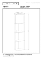 MENNO - Lampadaire - 1xE27 - Noir