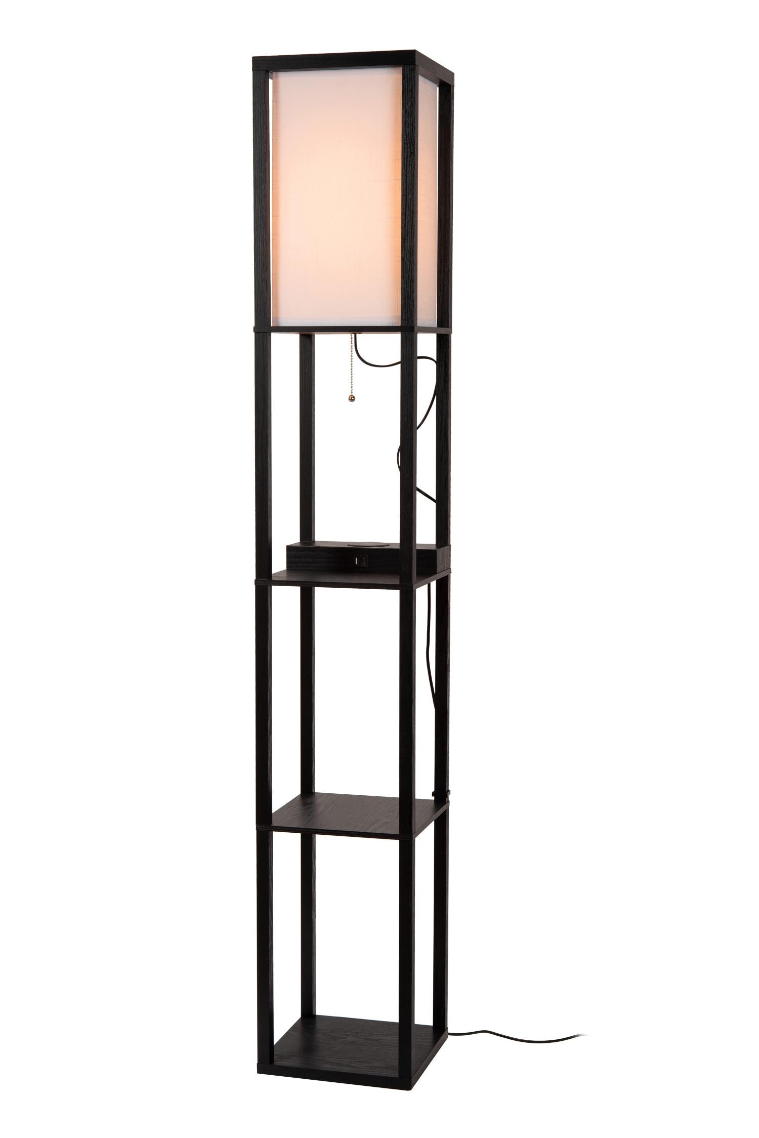 MENNO - Lampadaire - 1xE27 - Avec chargeur sans fil - Noir