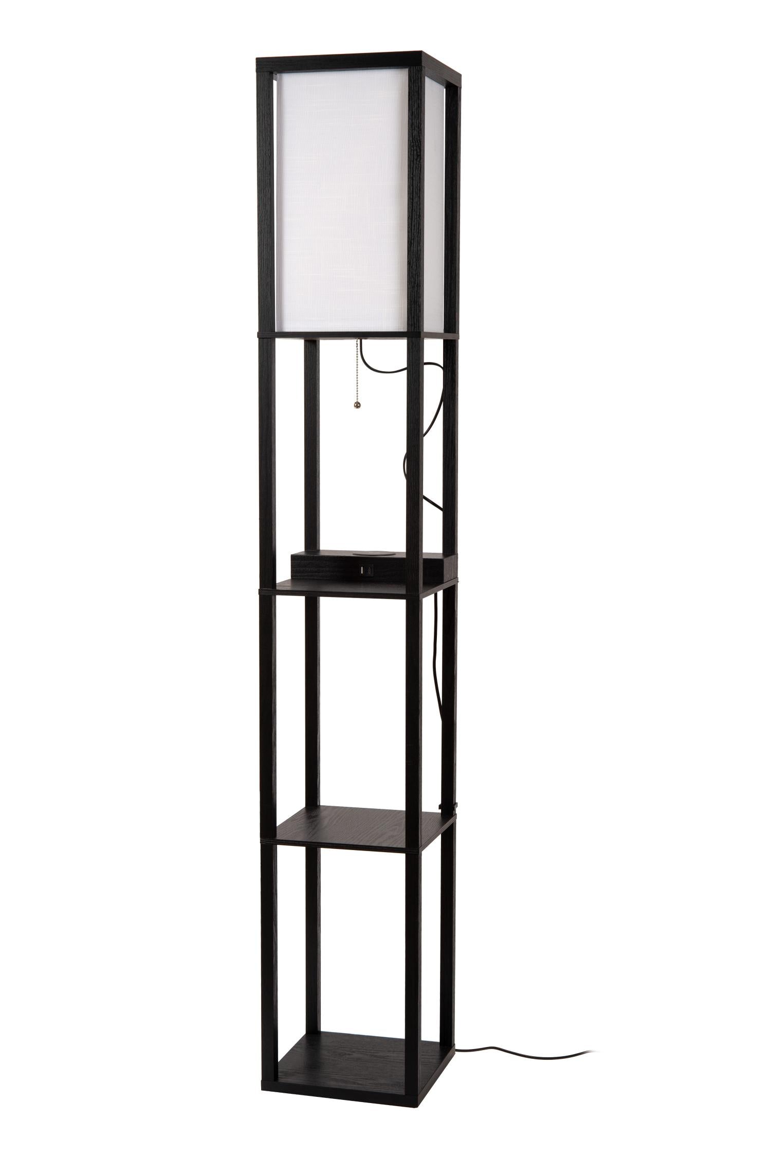 MENNO - Lampadaire - 1xE27 - Avec chargeur sans fil - Noir