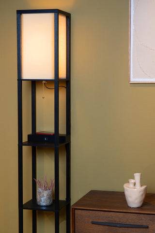 MENNO - Lampadaire - 1xE27 - Avec chargeur sans fil - Noir