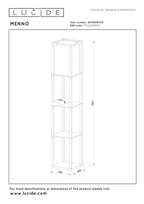 MENNO - Lampadaire - 1xE27 - Avec chargeur sans fil - Noir