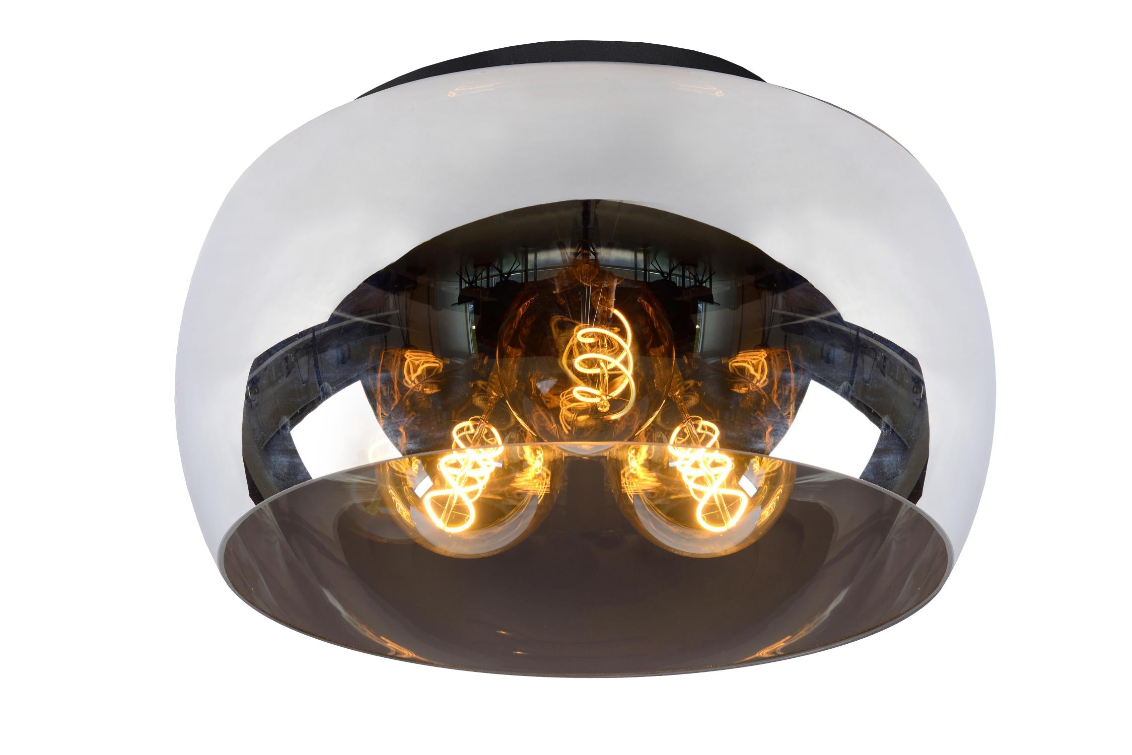 OLIVIA - Plafonnière - Ø 40 cm - 3xE27 - Fumé