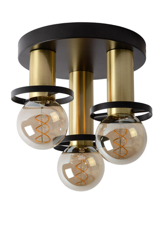 ANAKA - Ceiling light - Ø 30 cm - 3xE27 - Black