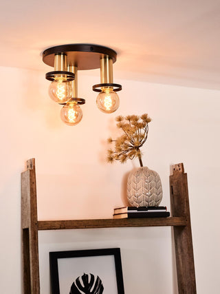 ANAKA - Ceiling light - Ø 30 cm - 3xE27 - Black
