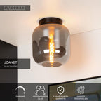 JOANET - Plafonnier - Ø 25 cm - 1xE27 - Fumé