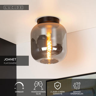 JOANET - Plafonnier - Ø 25 cm - 1xE27 - Fumé