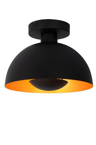 SIEMON - Plafonnière - Ø 25 cm - 1xE27 - Zwart