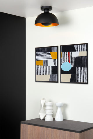 SIEMON - Plafonnière - Ø 25 cm - 1xE27 - Zwart
