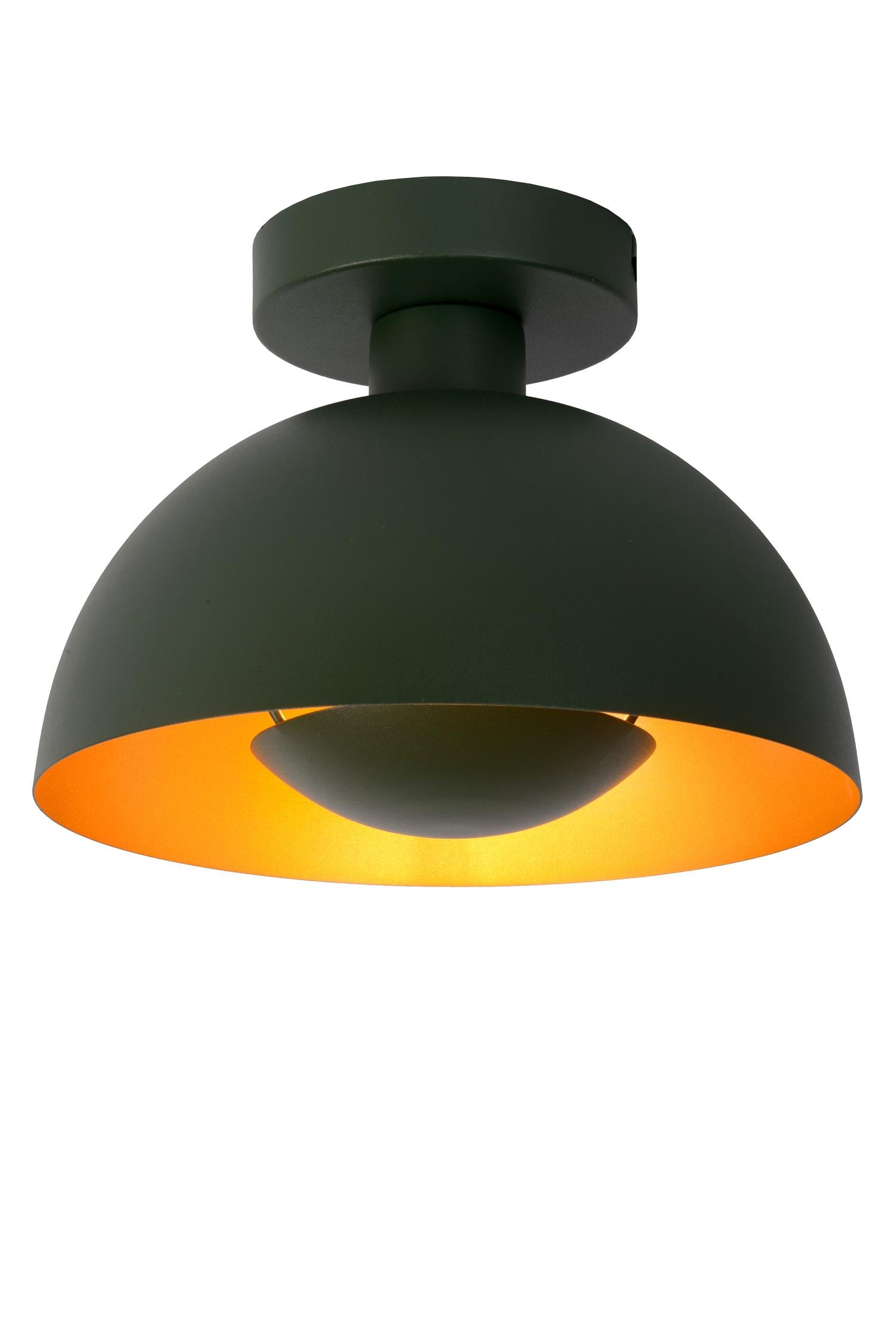 SIEMON - Plafonnière - Ø 25 cm - 1xE27 - Groen