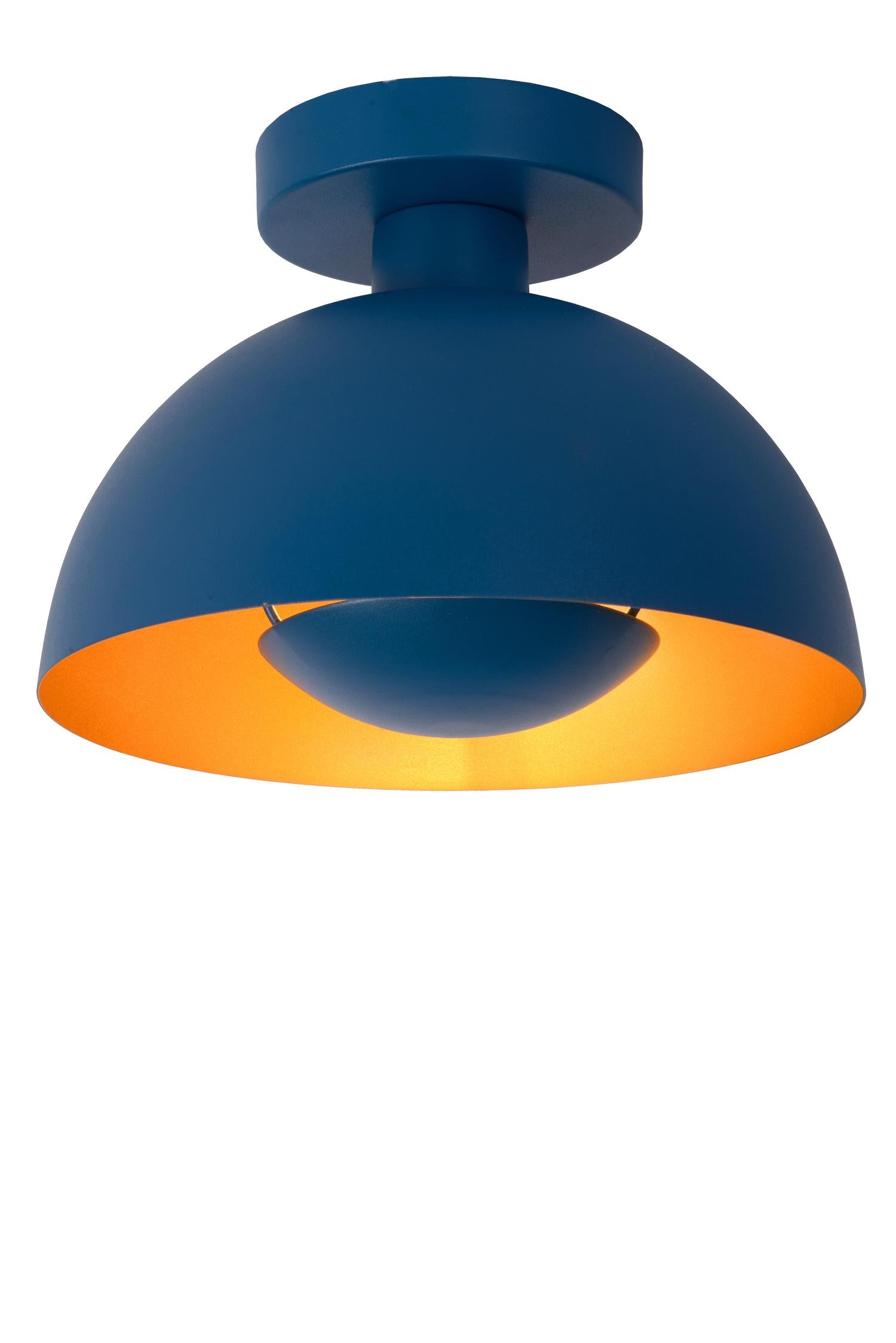 SIEMON - Plafonnière - Ø 25 cm - 1xE27 - Blauw