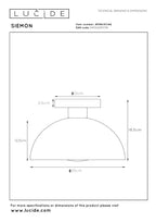 SIEMON - Plafonnière - Ø 25 cm - 1xE27 - Okergeel