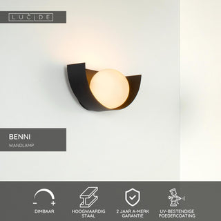 BENNI - Wandlamp - 1xG9 - Zwart