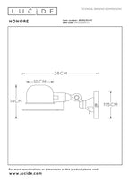 HONORE - Applique murale - 1xE14 - Brun rouille