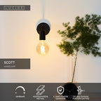 SCOTT - Wandlamp - 1xE27 - Zwart