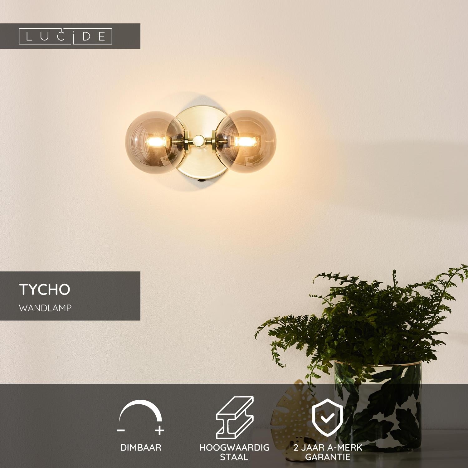 TYCHO - Wandlamp - 2xG9 - Mat Goud / Messing