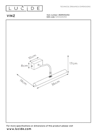 VINZ - Applique pour tableau - 2xG9 - Or mat / Laiton