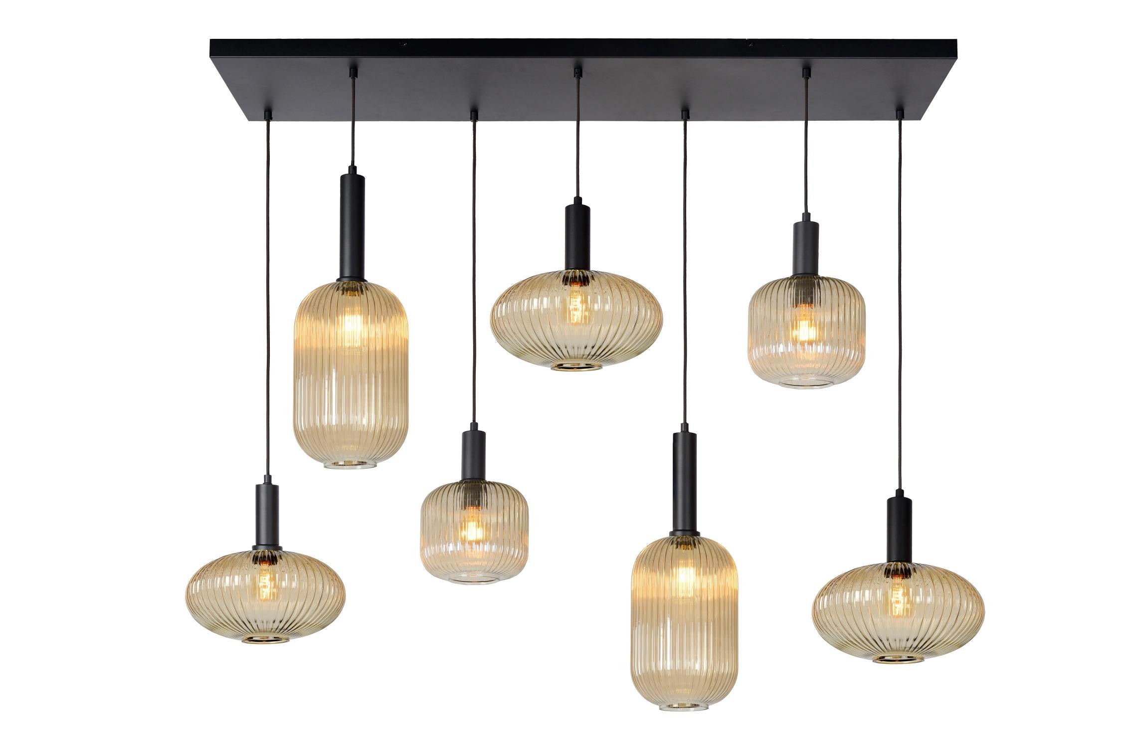 MALOTO - Pendant light - 7xE27 - Amber