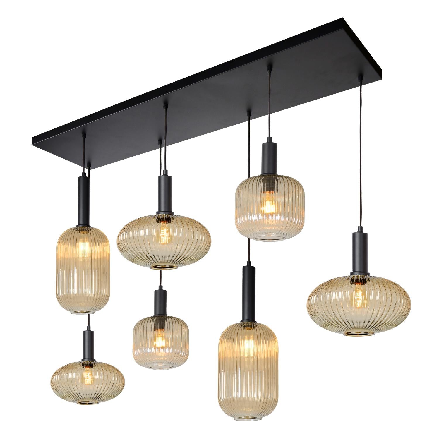 MALOTO - Pendant light - 7xE27 - Amber
