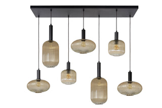 MALOTO - Pendant light - 7xE27 - Amber