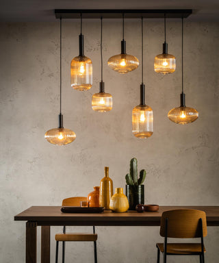 MALOTO - Pendant light - 7xE27 - Amber