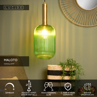 MALOTO - Hanglamp - Ø 20 cm - 1xE27 - Groen