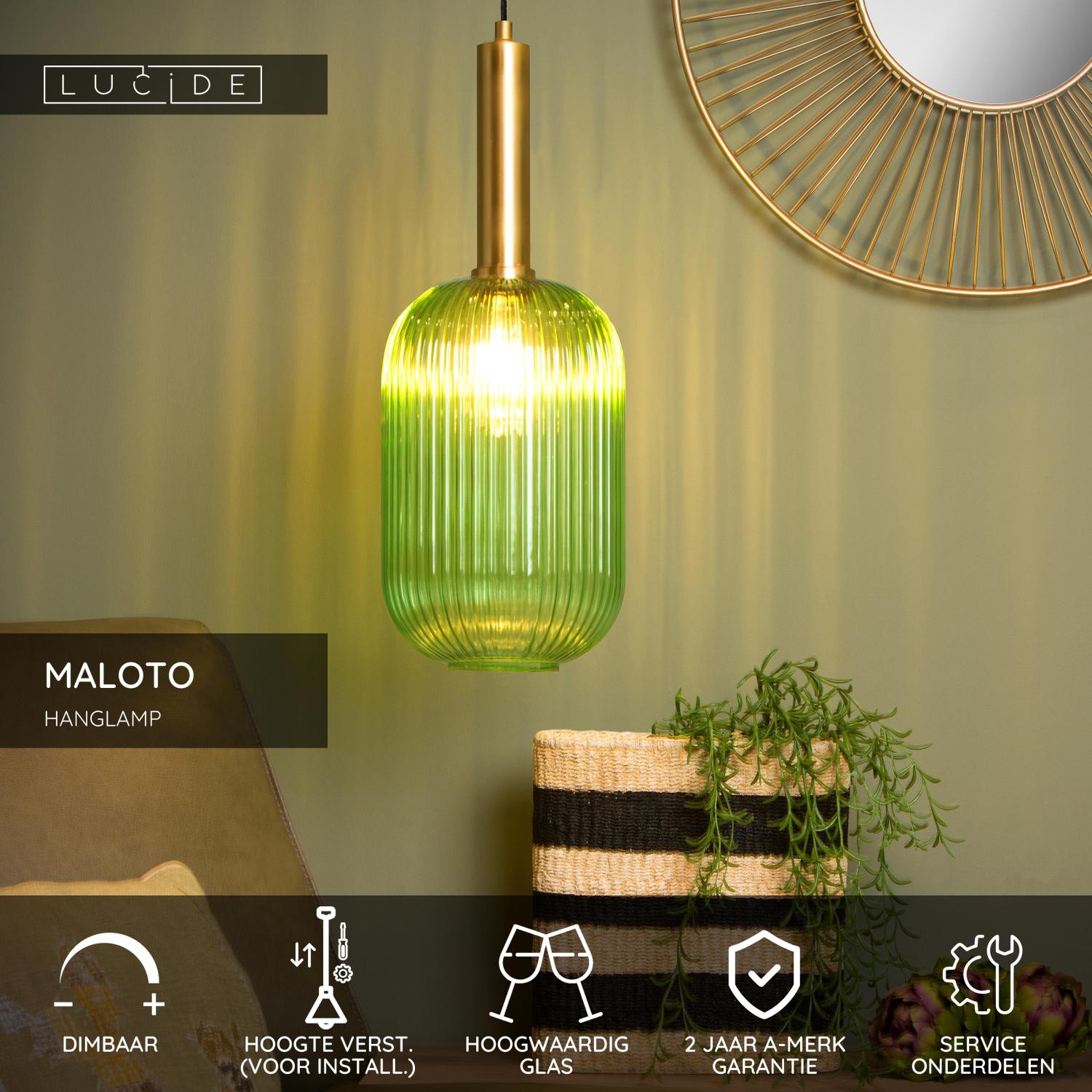 MALOTO - Hanglamp - Ø 20 cm - 1xE27 - Groen
