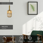 MALOTO - Hanglamp - Ø 20 cm - 1xE27 - Amber