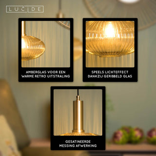 MALOTO - Hanglamp - Ø 30 cm - 1xE27 - Amber