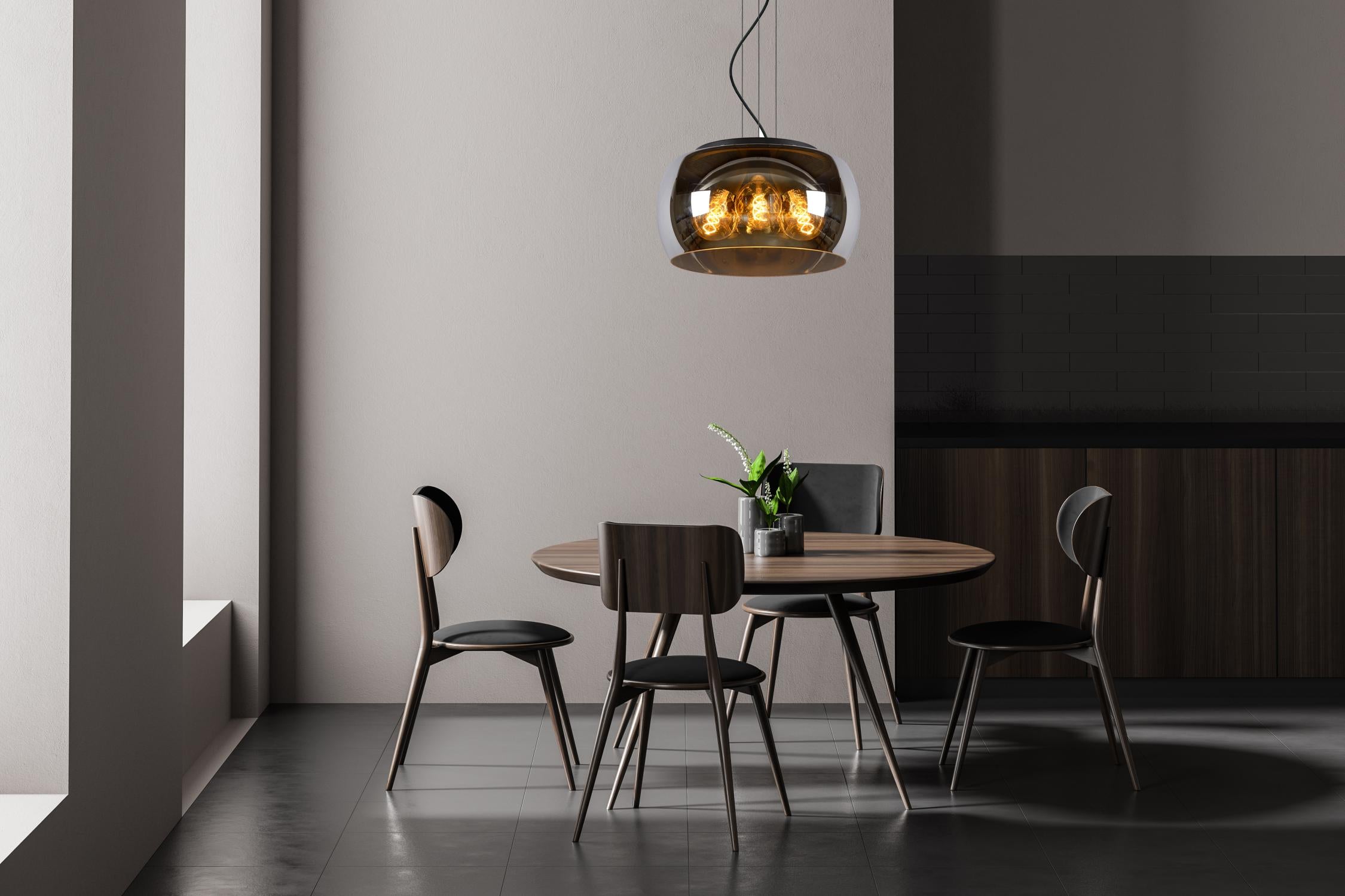 OLIVIA - Pendant light - Ø 40 cm - 3xE27 - Smoke