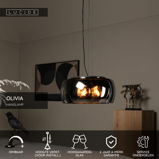 OLIVIA - Suspension - Ø 50 cm - 3xE27 - Fumé