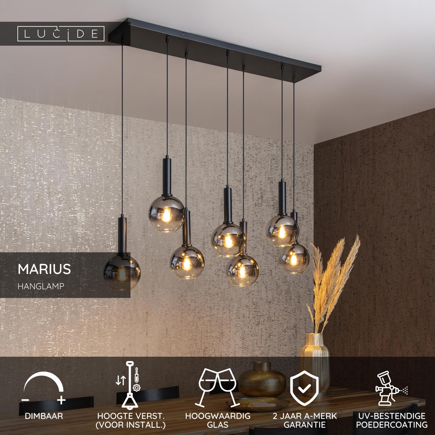 MARIUS - Suspension - 7xE27 - Noir