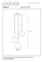 MARIUS - Pendant light - Ø 48.5 cm - 3xE27 - Black