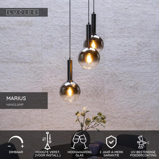 MARIUS - Pendant light - Ø 48.5 cm - 3xE27 - Black