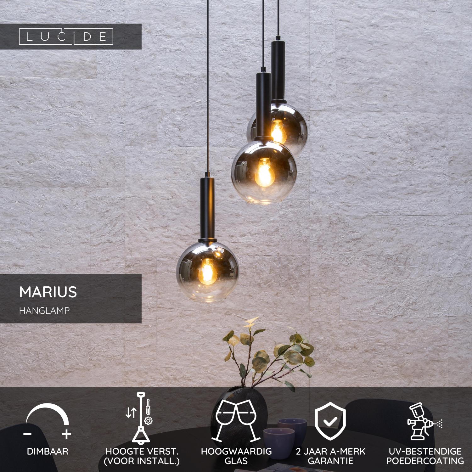 MARIUS - Pendant light - Ø 48.5 cm - 3xE27 - Black