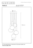 MARIUS - Suspension - Ø 55 cm - 5xE27 - Noir