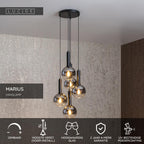 MARIUS - Suspension - Ø 55 cm - 5xE27 - Noir