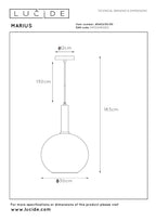 MARIUS - Pendant light - Ø 30 cm - 1xE27 - Black
