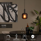 ELOISE - Hanglamp - Ø 21 cm - 1xE27 - Zwart