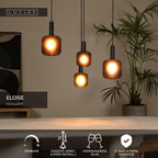ELOISE - Hanglamp - 4xE27 - Zwart