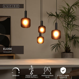 ELOISE - Hanglamp - 4xE27 - Zwart